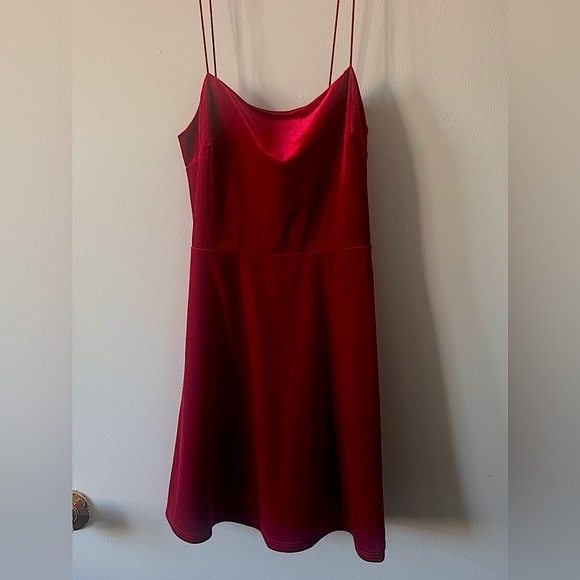 Red Velvet Skater Dress - Picture 1 of 2